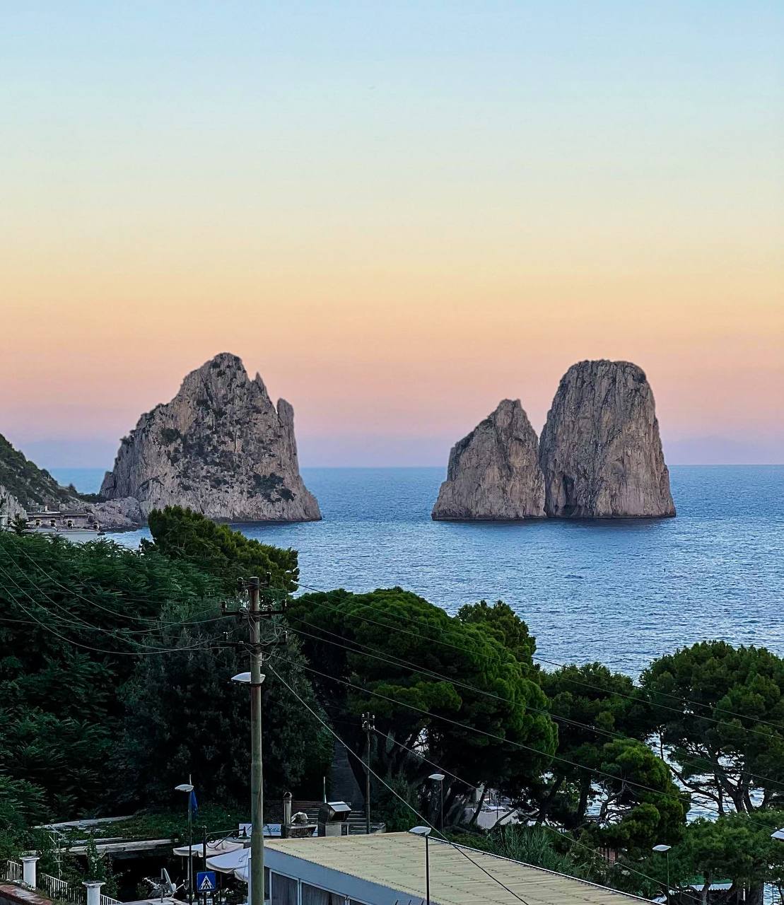 The panoramic view from the hotel terrace